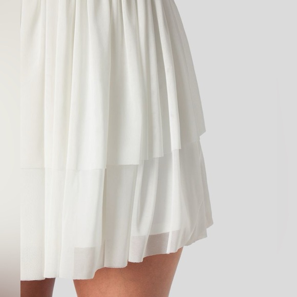 Halara White Backless Crisscross Lace Up Mesh Layered Mini Party Dress | NEW🩷 - Picture 7 of 14